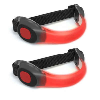 EAZY CASE Fahrradreflektor 2er Set LED Binkarmband, Reflektorband Joggen Reflektor Armband Jogging Armband LED Licht Rot