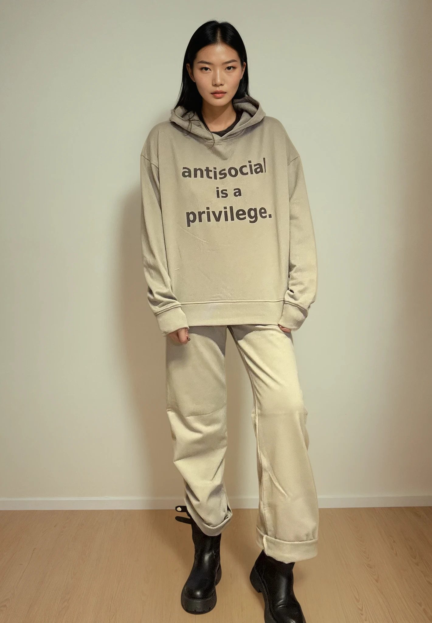 ILAY Lit Hoodie ANTISOCIAL IS A PRIVILEGE- Oversized Streetwear Hoodie