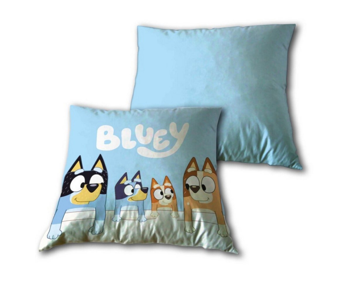 Aymax sprl Dekokissen Bluey 1 Stück Cushion Velboa Dekokissen 35 × 35 cm mit Rückentasche