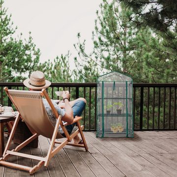 relaxdays Foliengewächshaus Balkon Gewächshaus mit PVC-Folie