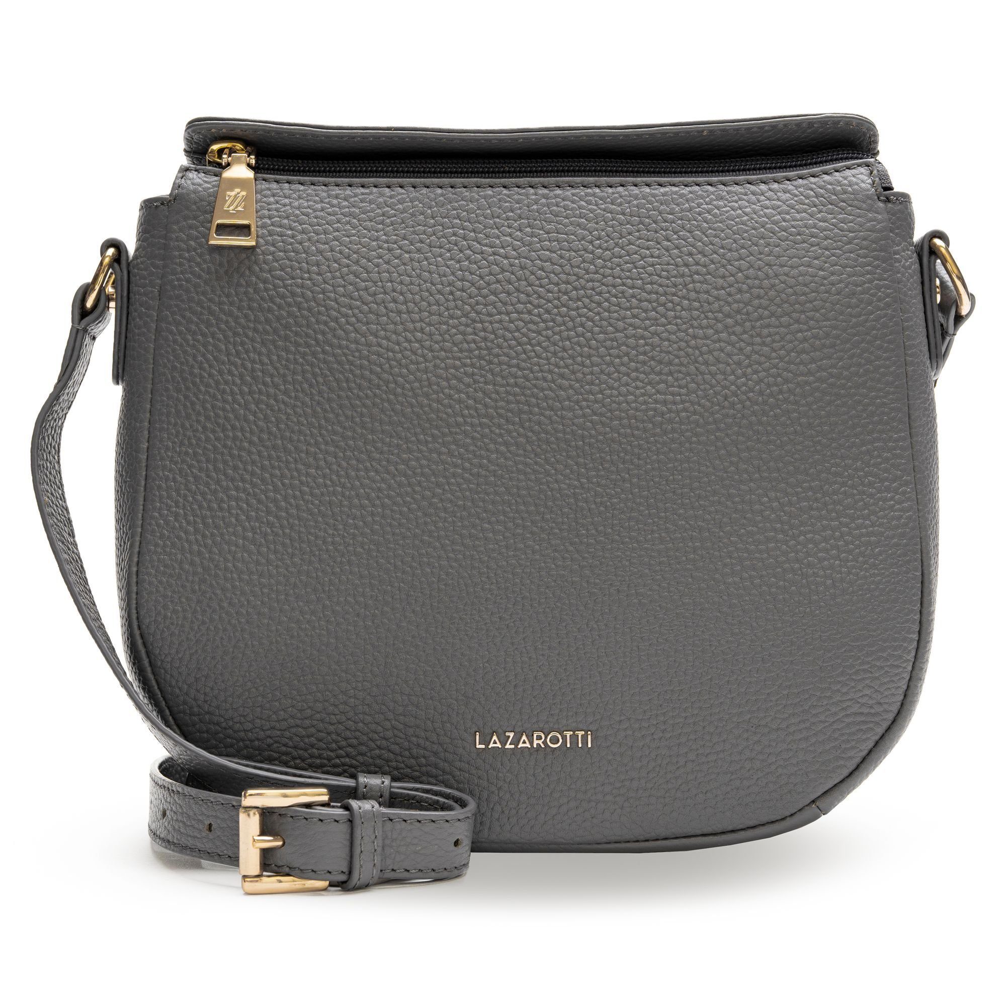 Lazarotti Umhängetasche Bologna Leather, Leder grey