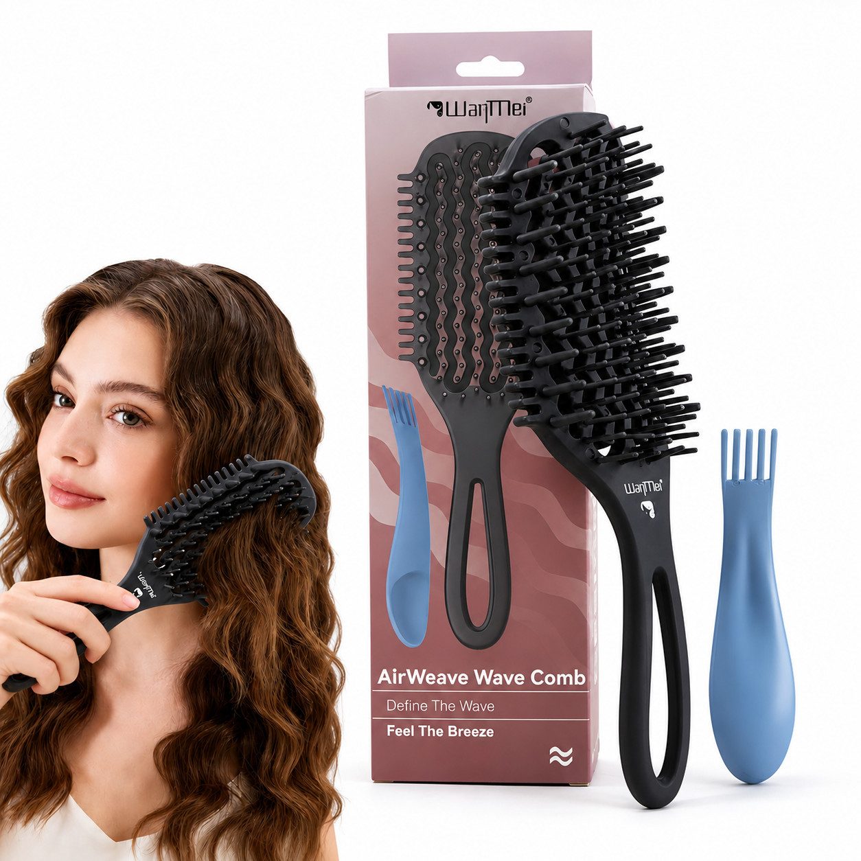ibettertec Haarbürsten-Set Haarbürsten-Set Entwirrbürste für Nass & Trocken Haar, Haarbürsten-Set Entwirrbürste Paddle Bürste, Haarbürste für Nass- & Trockenhaar, Anti-Frizz Stylingbürste für Damen Herren