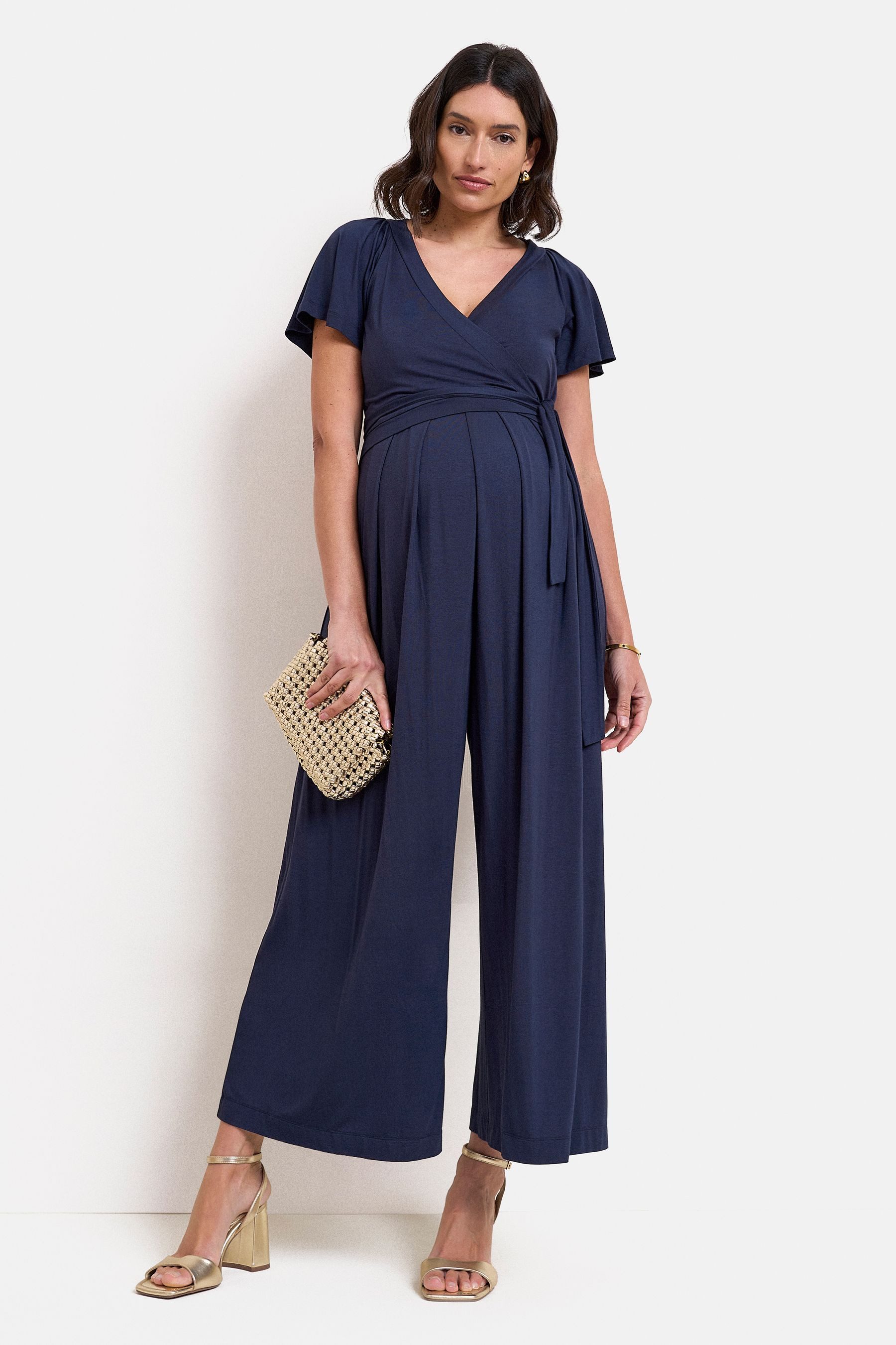 Seraphine Jumpsuit Seraphine Mittellanger Overall mit Wickelfront (1-tlg)