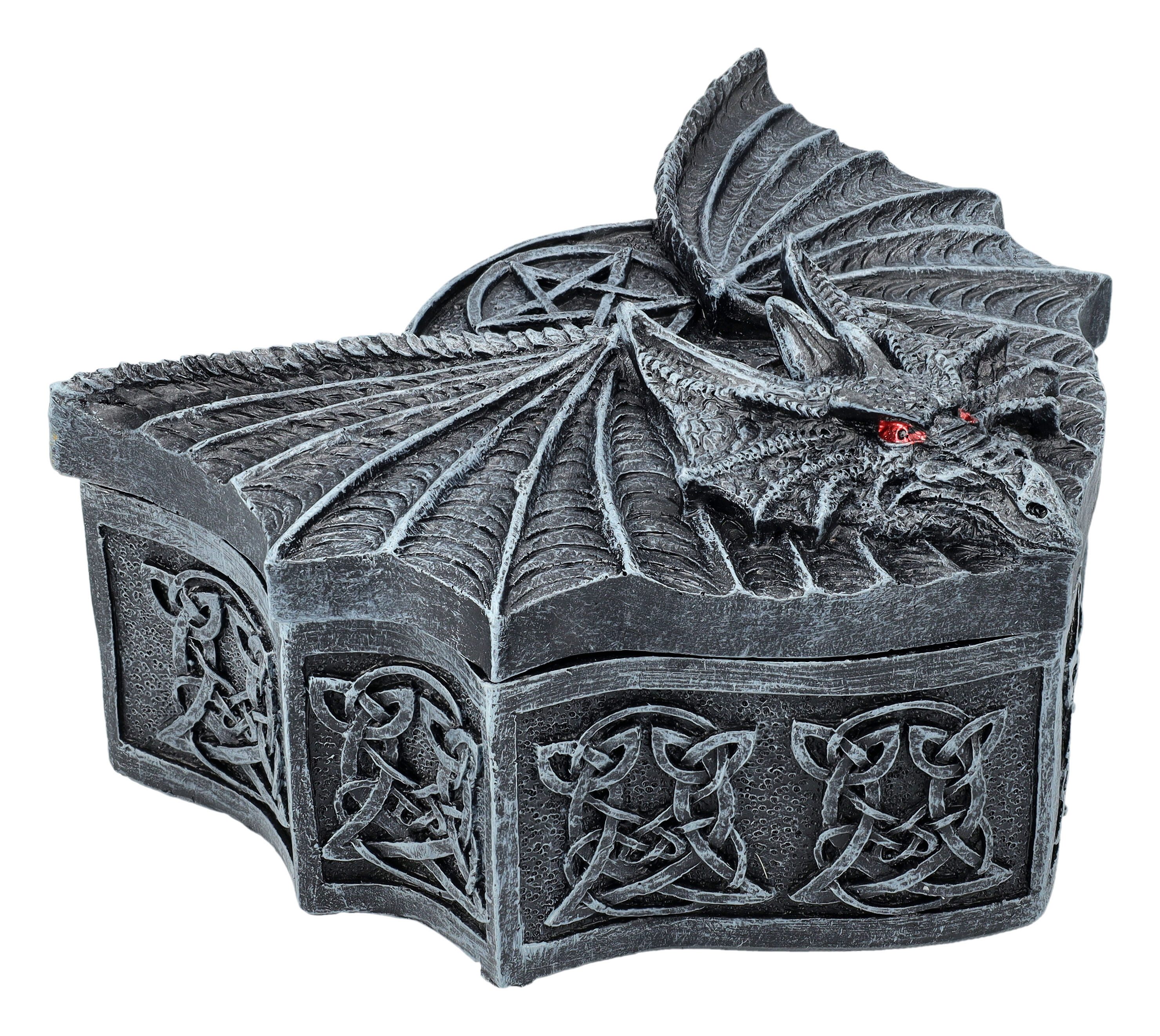 Figuren Shop GmbH Schmuckkasten Schatulle - Mystischer Drache - Fantasy Schmuckkästchen Aufbewahrung