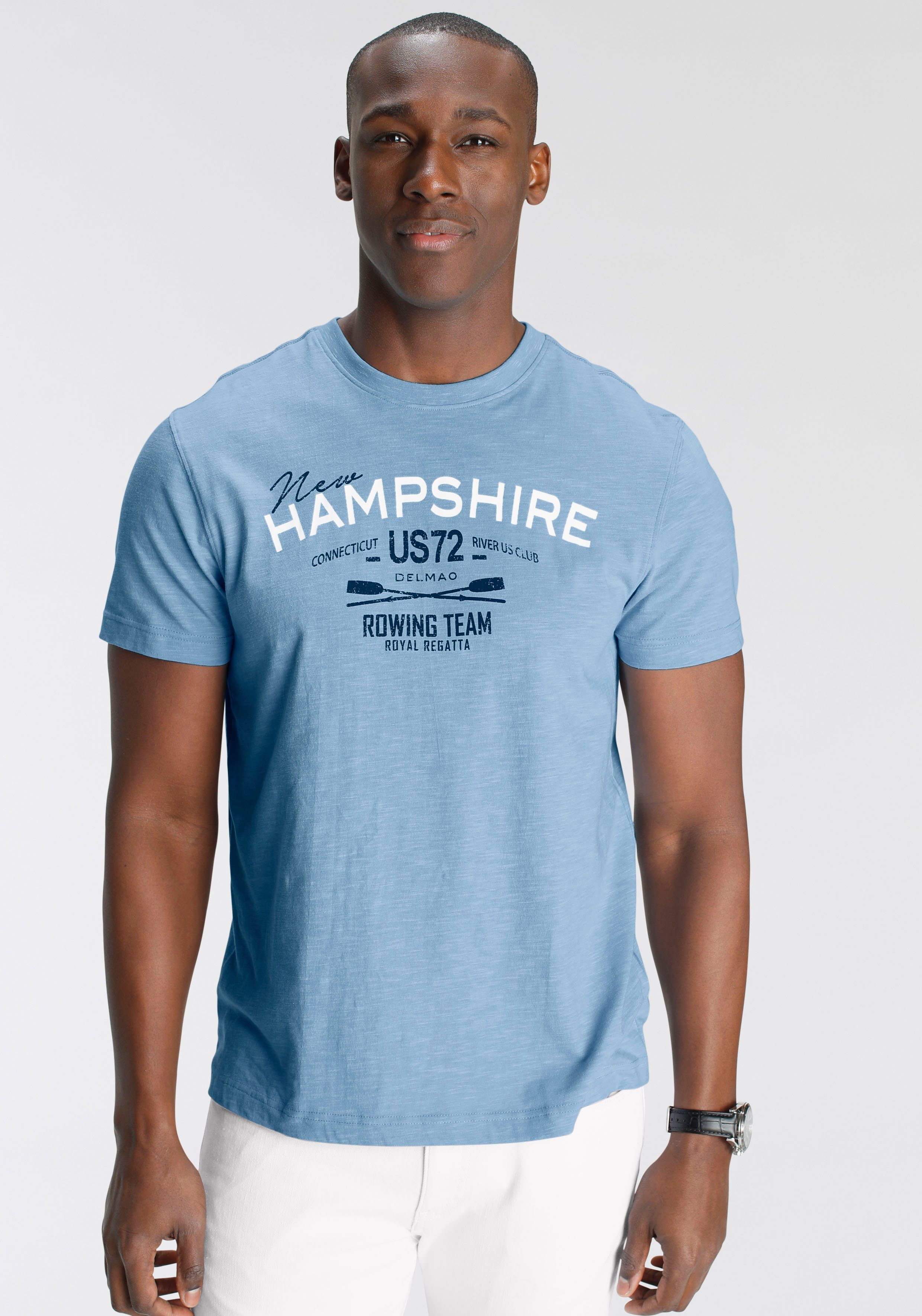 DELMAO T-Shirt Kurzarm, lässige Passform, mit peppigem Print, Rundhals, cas günstig online kaufen