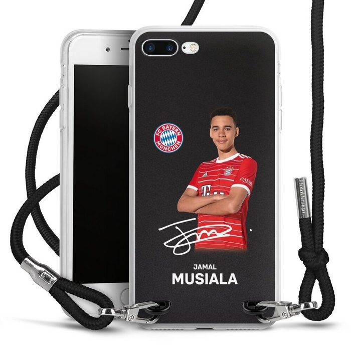 DeinDesign Handyhülle Jamal Musiala Offizielles Lizenzprodukt FC Bayern München Apple iPhone 7 Plus Handykette Hülle mit Band Case zum Umhängen