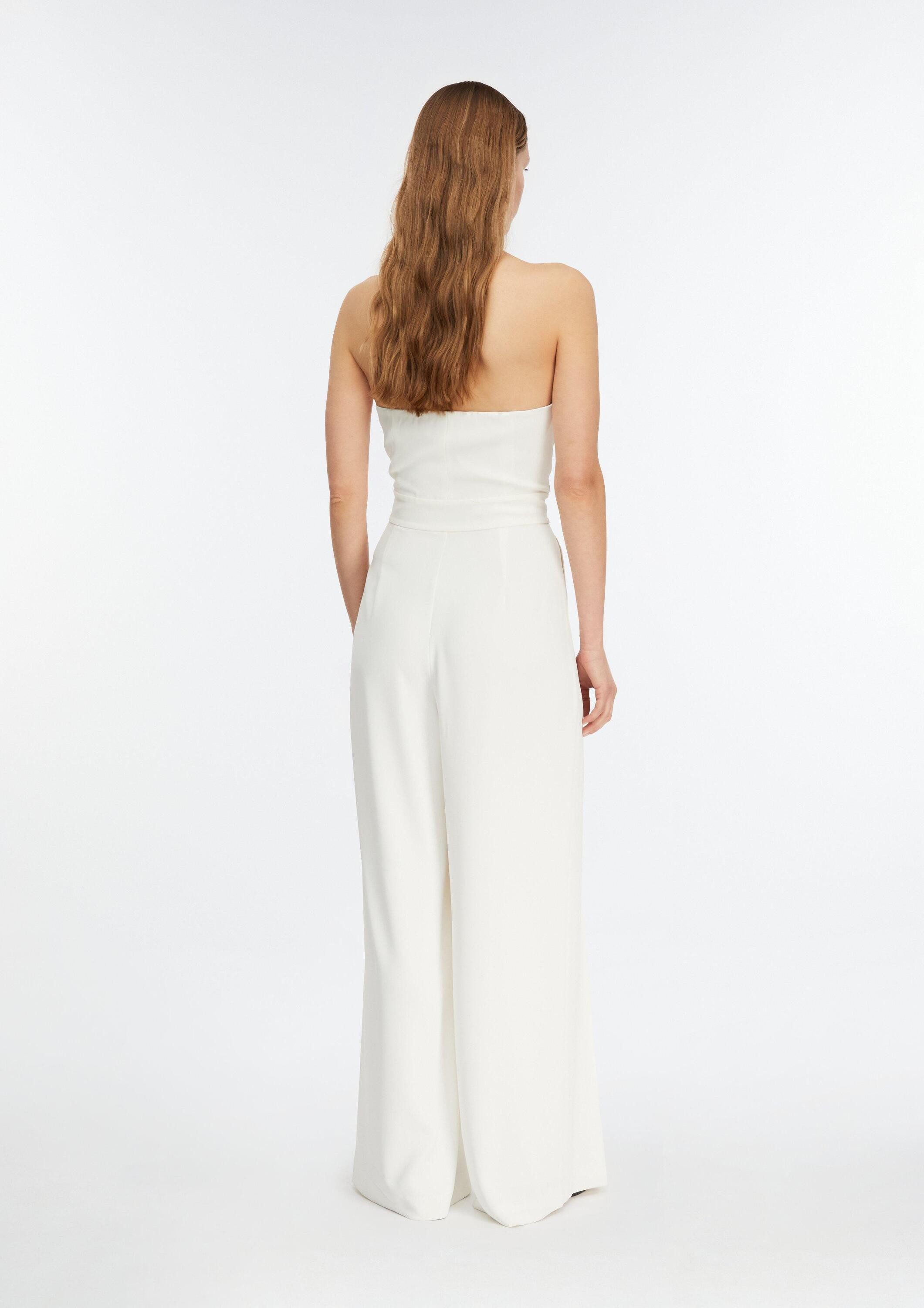 comma Jumpsuit Overall Festlicher Jumpsuit mit drapierter Corsage