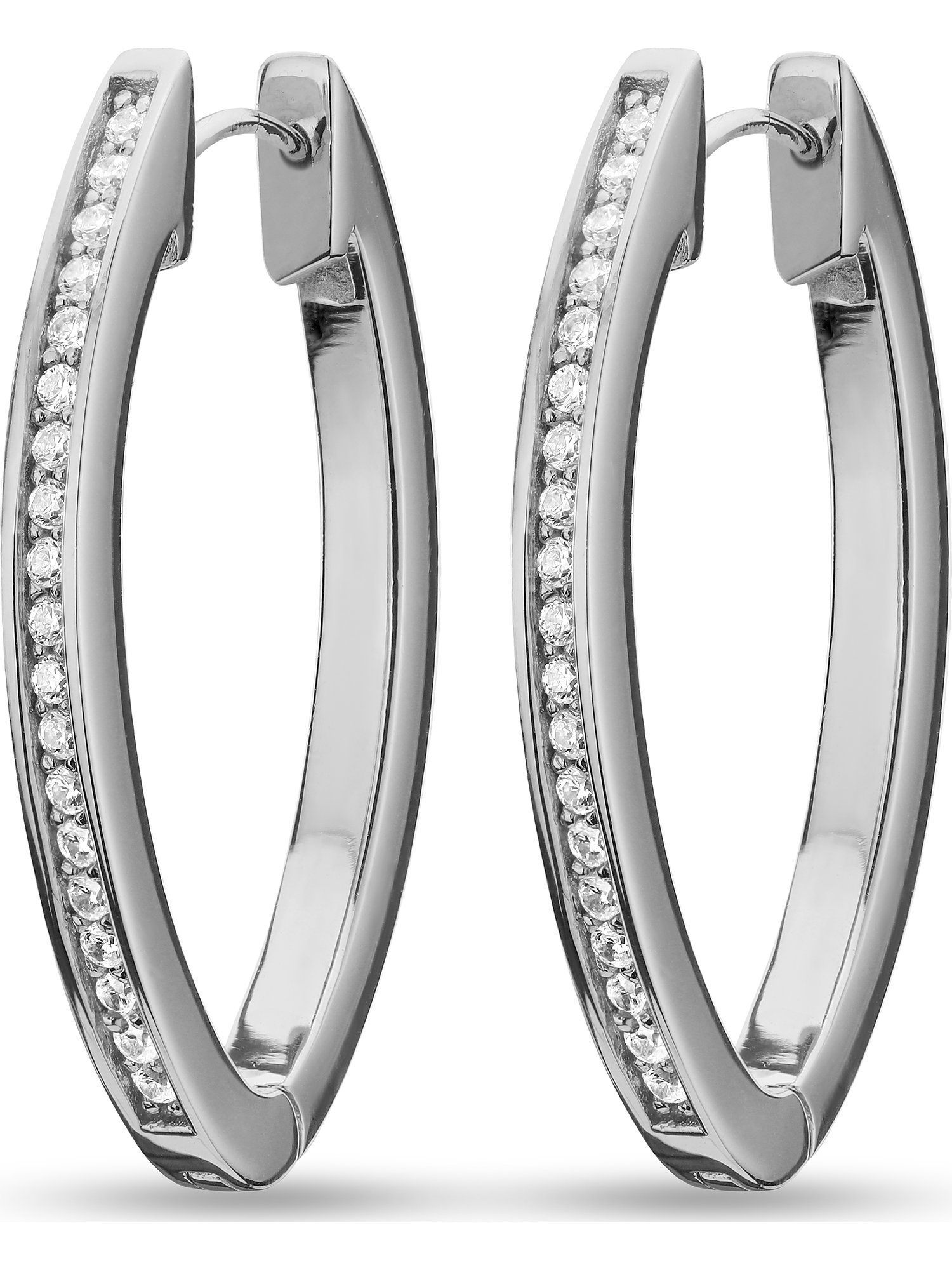 JETTE Paar Creolen JETTE Damen-Creolen 925er Silber 38 Zirkonia (Paar), ENDLESS