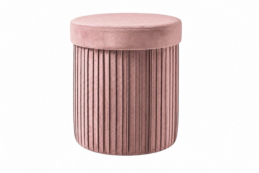 riess-ambiente Polsterhocker ÉLAN 40cm rosa - Samt, faltbar, mit Stauraum, platzsparend, modern (Einzelartikel, 1 St), Eleganter Sitzhocker - ideal f. Ankleide, Flur, Wohnzimmer & Garderobe