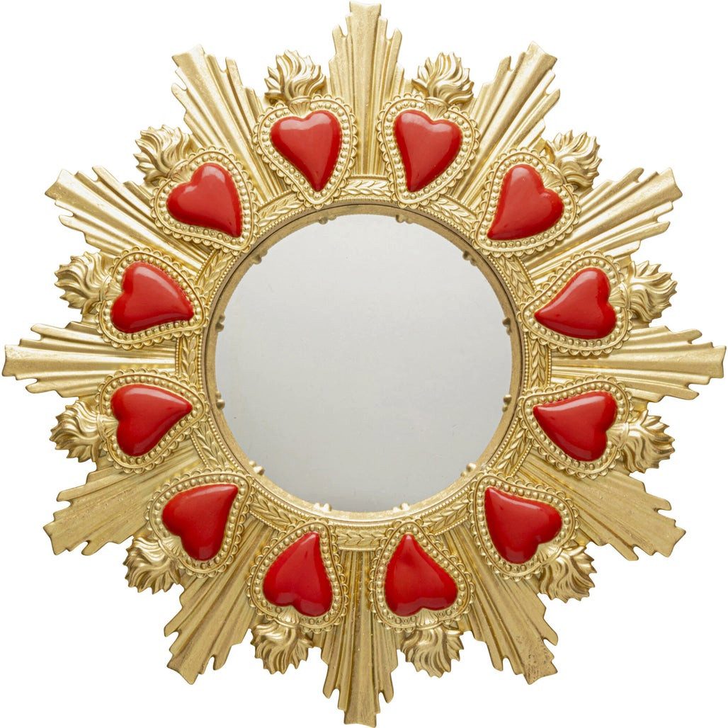 Kare Design Wandspiegel Flaming Heart, 38x38 cm