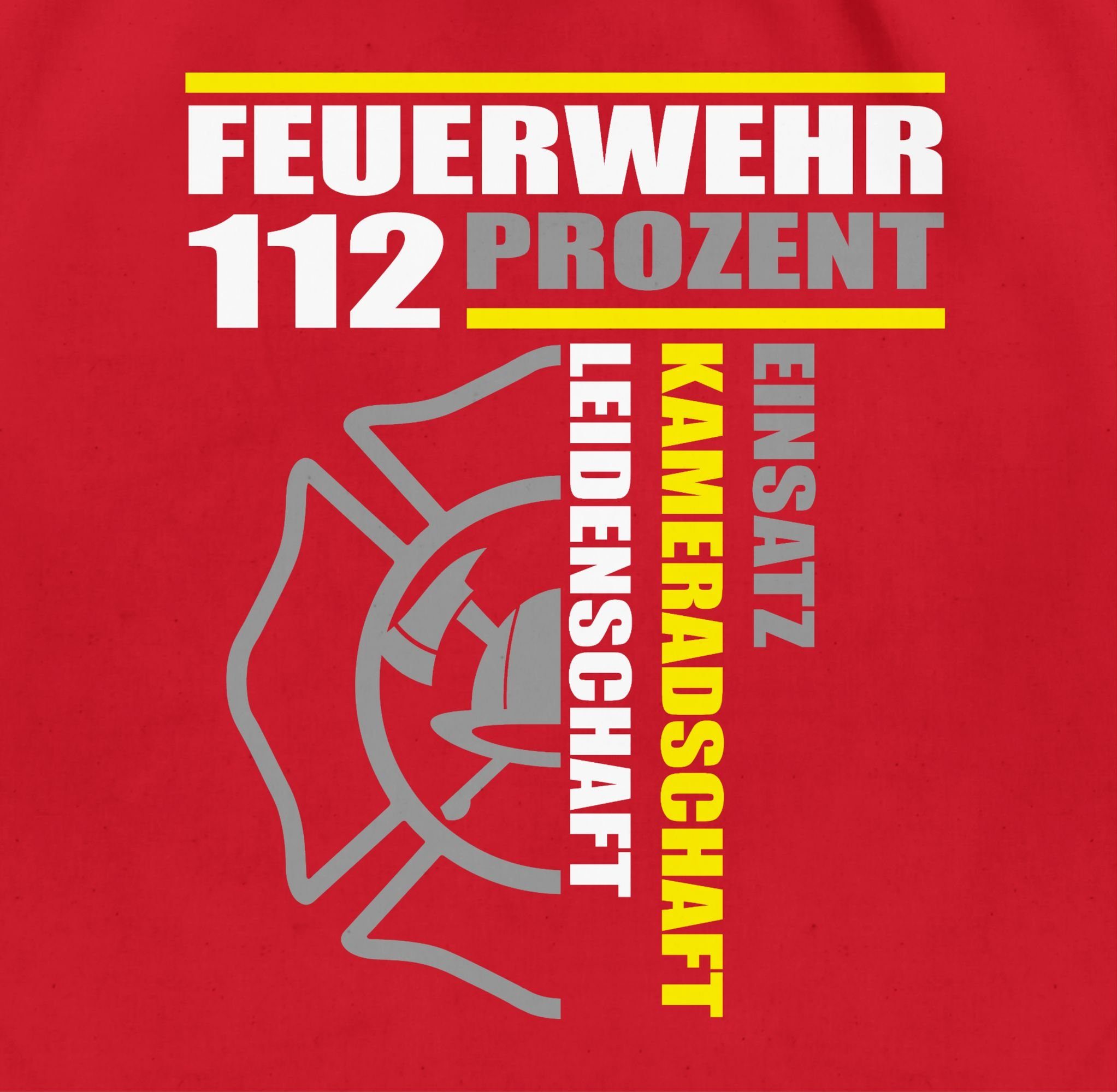 Shirtracer Turnbeutel Feuerwehr 112 Prozent Einsatz Kameradschaft Leidenschaft I Freiwillige, Feuerwehr