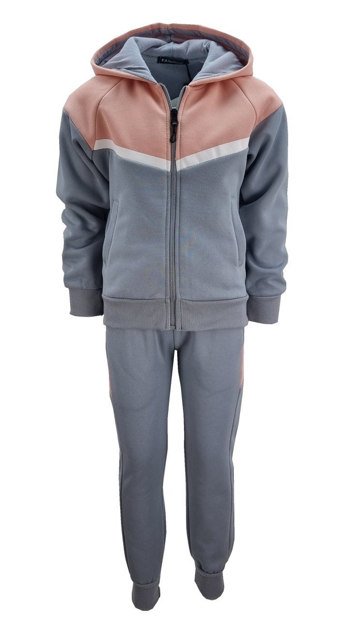 Girls Fashion Sweatanzug Sweatanzug, Freizeitset, gefüttert, Kapuzen Jacke + Jogginghose, MF112