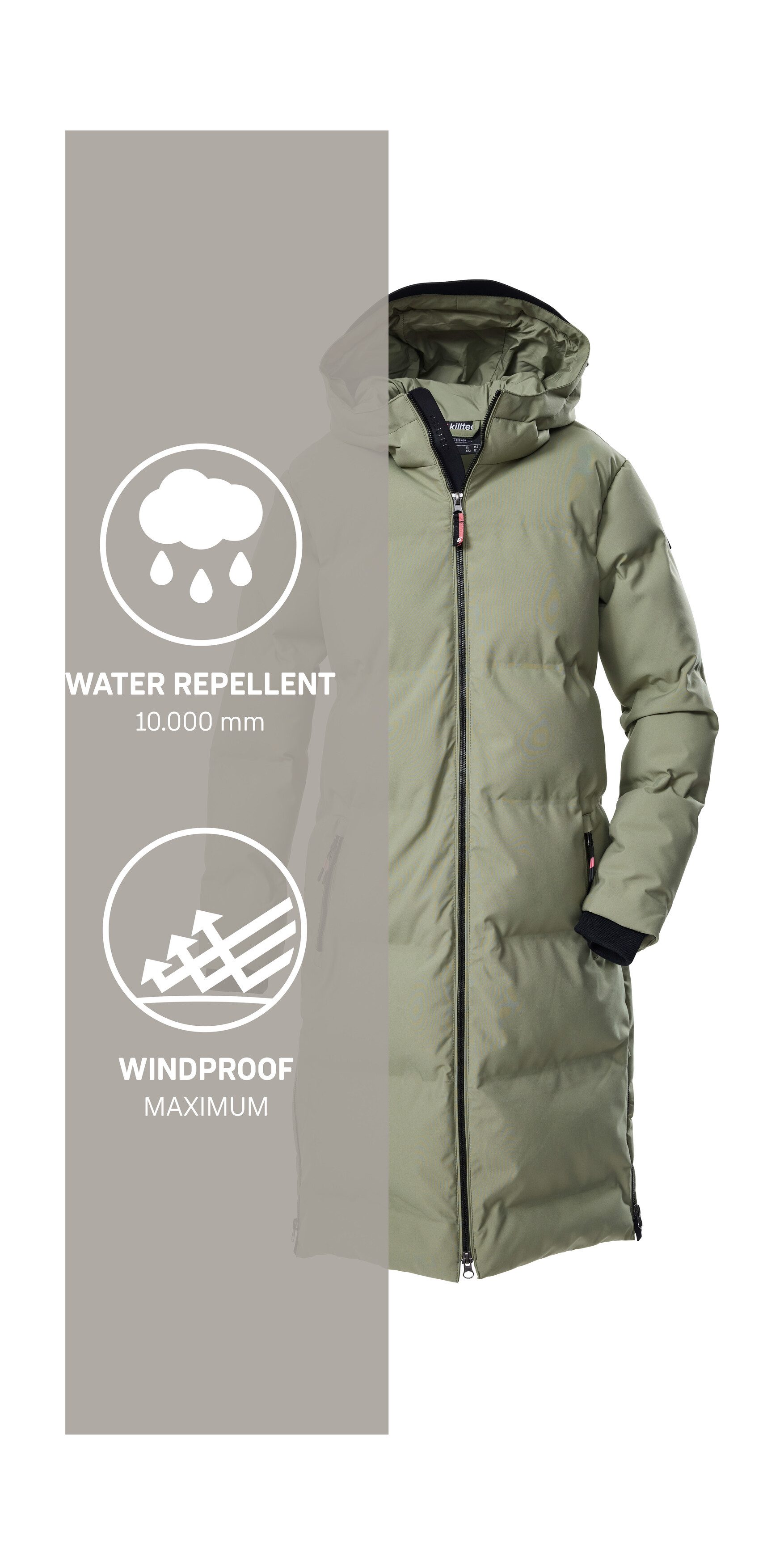 Killtec Steppmantel KOW 237 GRLS QLTD CT Winddichter, wasserabweisender Kindermantel, reflektierende Elemente