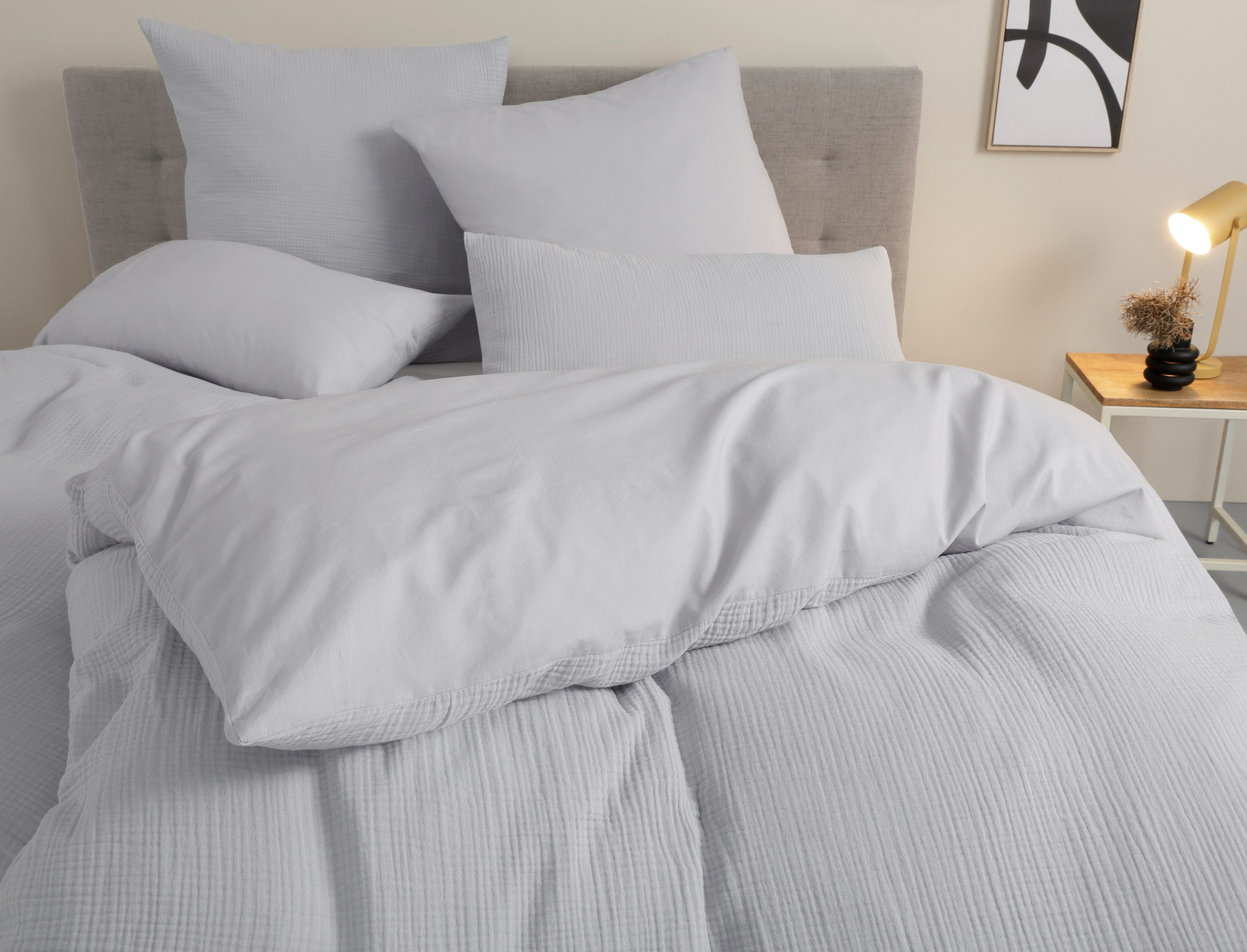 OTTO home Wendebettwäsche Sari3, Musselin, Renforcé, 2 teilig, NEUHEIT: aus 100% Baumwolle in weichem Musselin, Rückseite Renforcé