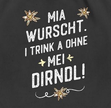 Shirtracer Turnbeutel Mia wurscht i trink a ohne mei Dirndl, Mode für Oktoberfest Tasche