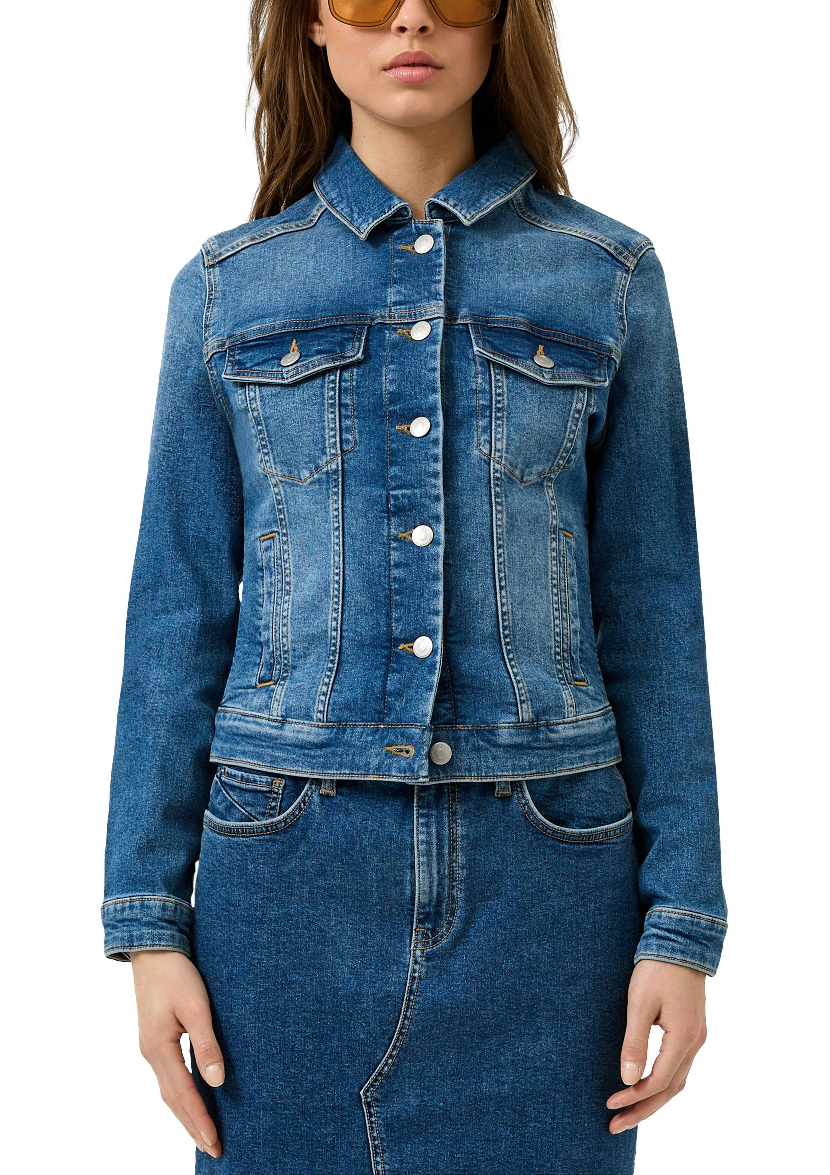 QS Jackenblazer mit Knopfleiste und Stretch günstig online kaufen