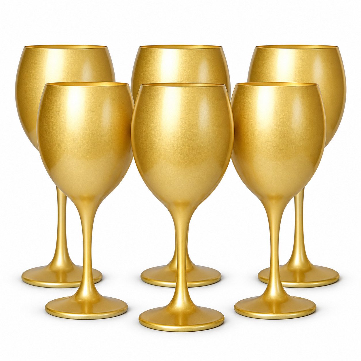 Sendez Weinglas 6 Weingläser 300ml in Mattgold Weinglas Rotweingläser Weinkelche, 6-tlg., Glas