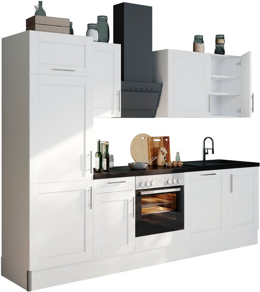 OPTIFIT Küche Ahus, 280 cm breit,wahlweise mit E-Geräten,MDF Fronten, Soft  Close Funktion