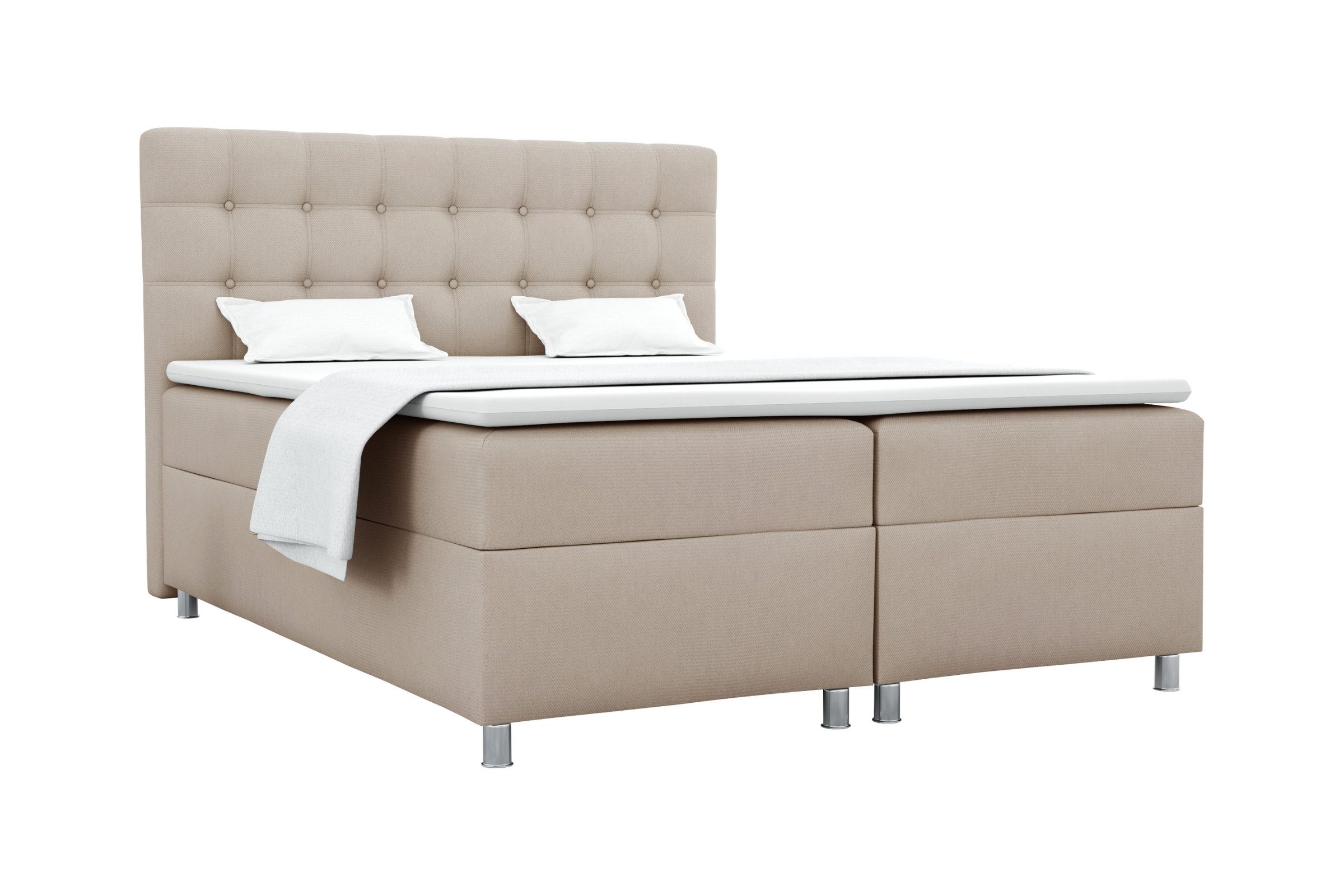 Deine Möbel 24 Boxspringbett BRILL Komplettbett inkl. Bonellfederkernmatratzen H3 (in Stoff / Velour Creme Beige Grau Hellgrau Dunkelgrau Anthrazit Schwarz, Polsterbett Matratzen H3 H4 zur Auswahl), inkl. Topper und Bettkästen, 120x200 140x200 160x200 180x200 200x200