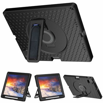 Wigento Tablet-Hülle Für Apple iPad Pro 12.9 2022 / 2021 / 2020 / 2018 aufstellbare Outdoor Hybrid Schwarz Tablet Tasche Etuis