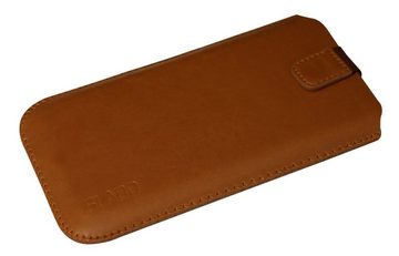 SLABO Handyhülle universelle Schutzhülle für Smartphone (max. 155 x 72 x 10 mm) universal Schutztasche Handyhülle Case mit Magnetverschluss aus Kunstleder - BRAUN, BROWN