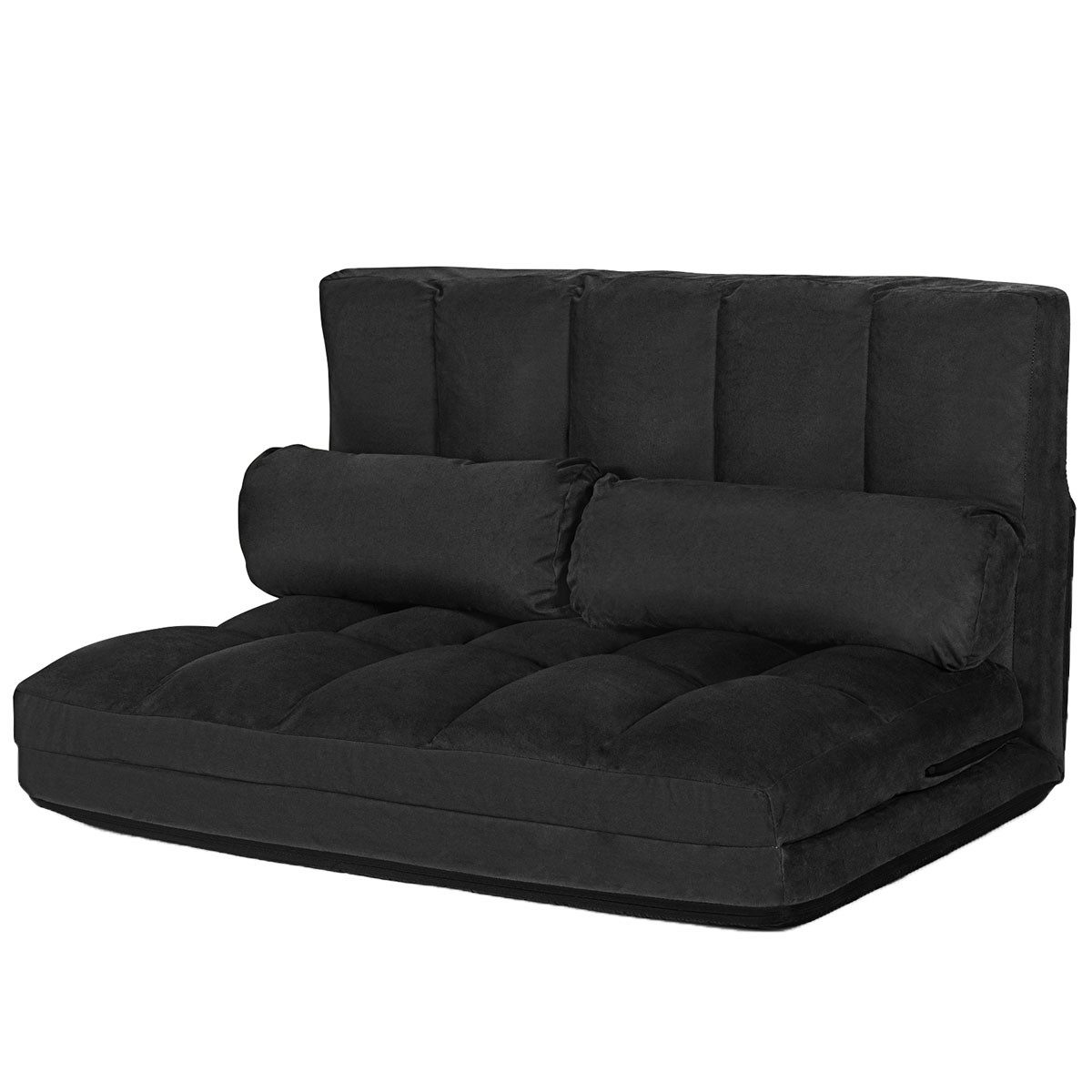 KOMFOTTEU Sofa 2 Sitzer Bodensofa, mit 2 Kissen,3 in 1 Sofabett günstig online kaufen