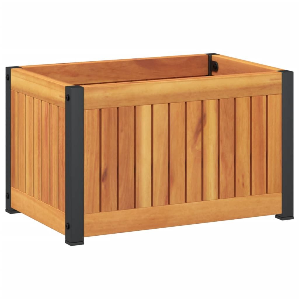 vidaXL Blumentopf Pflanzkübel 45x30x27,5 cm Massivholz und Stahl (1 St)