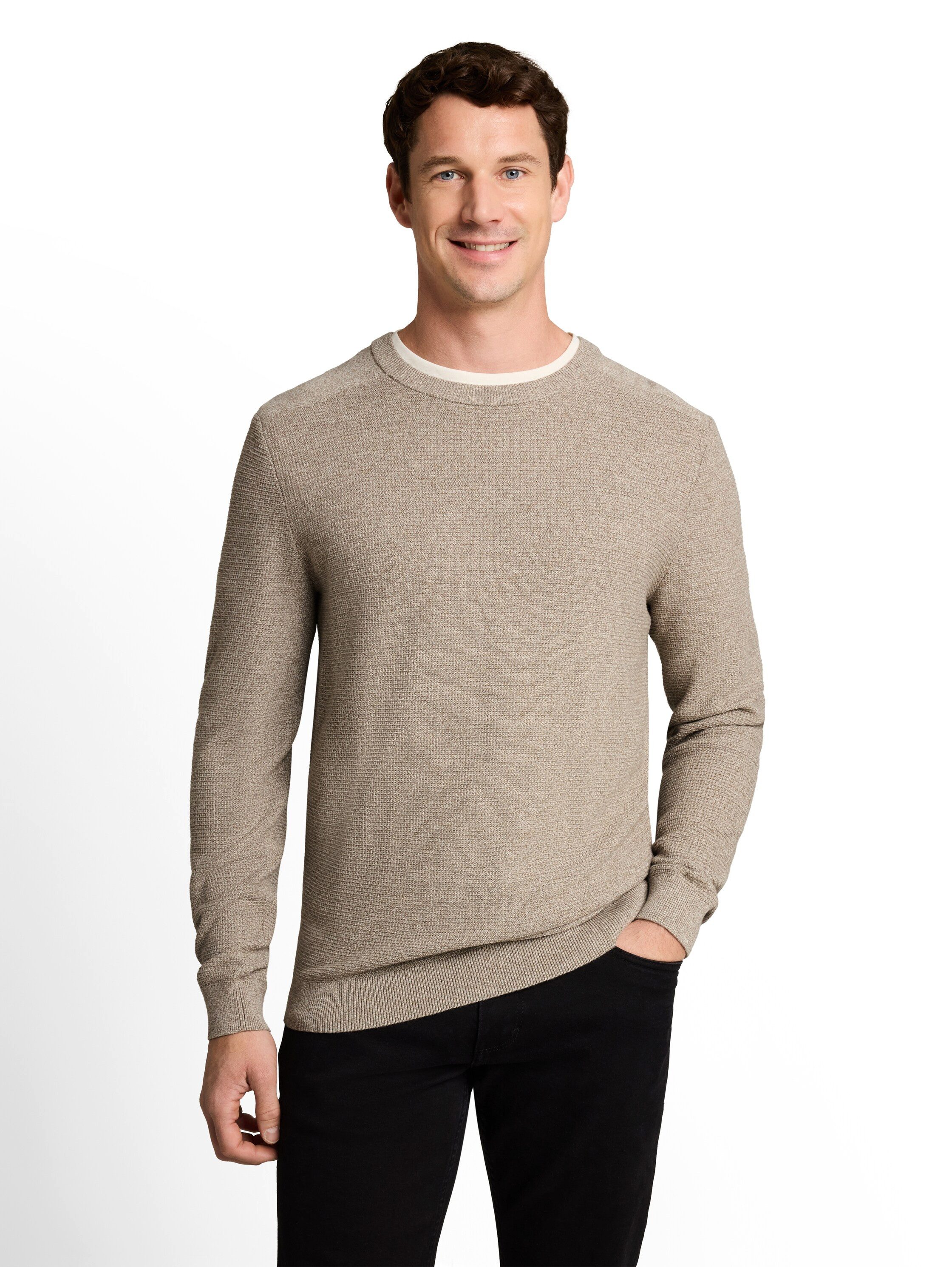 TOM TAILOR Strickpullover aus weicher Baumwolle - Rundhals