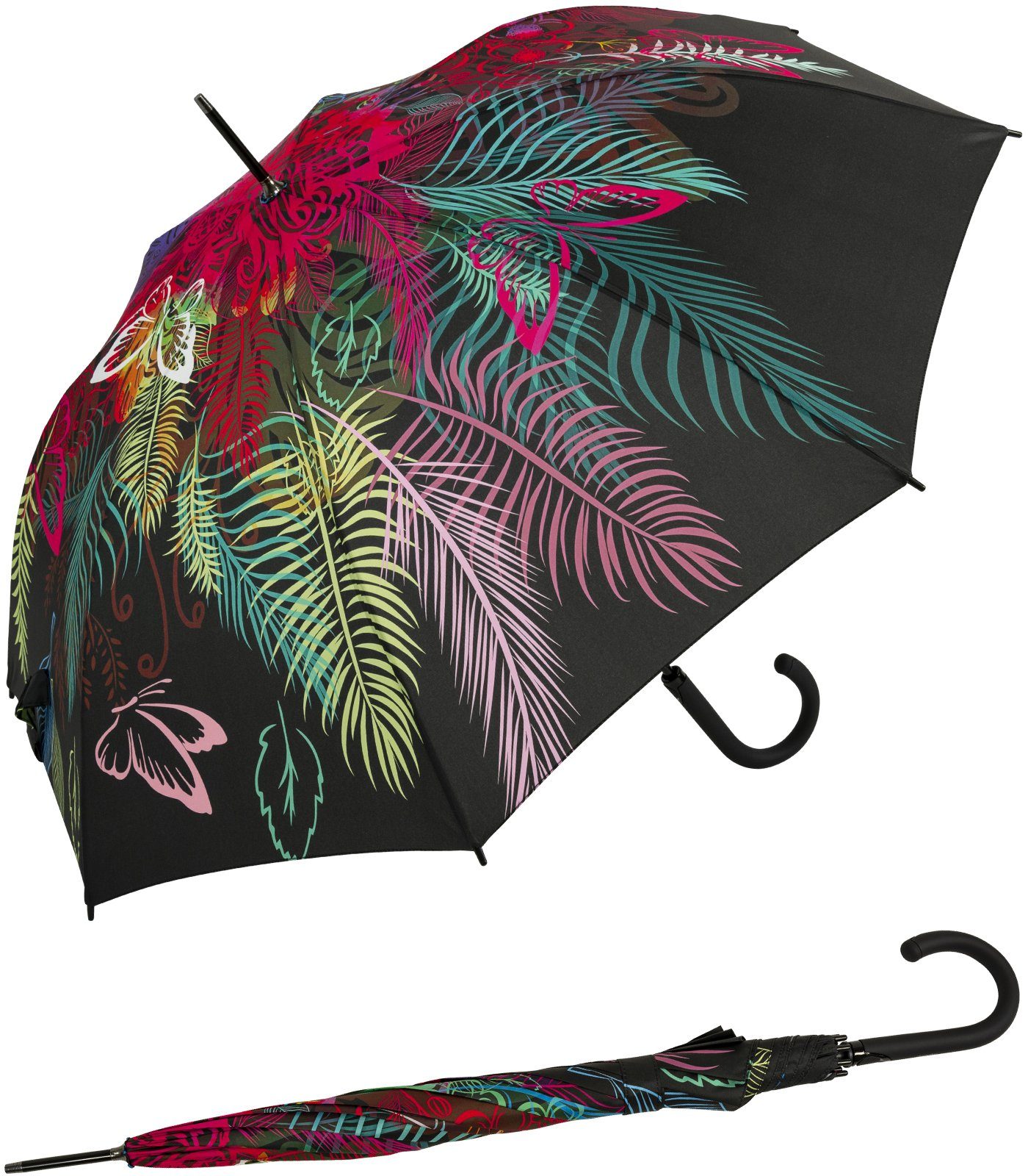 Daisy mit buntem und stabil - Damen-Regenschirm Blumen-Design doppler® Langregenschirm groß Automatik, mit