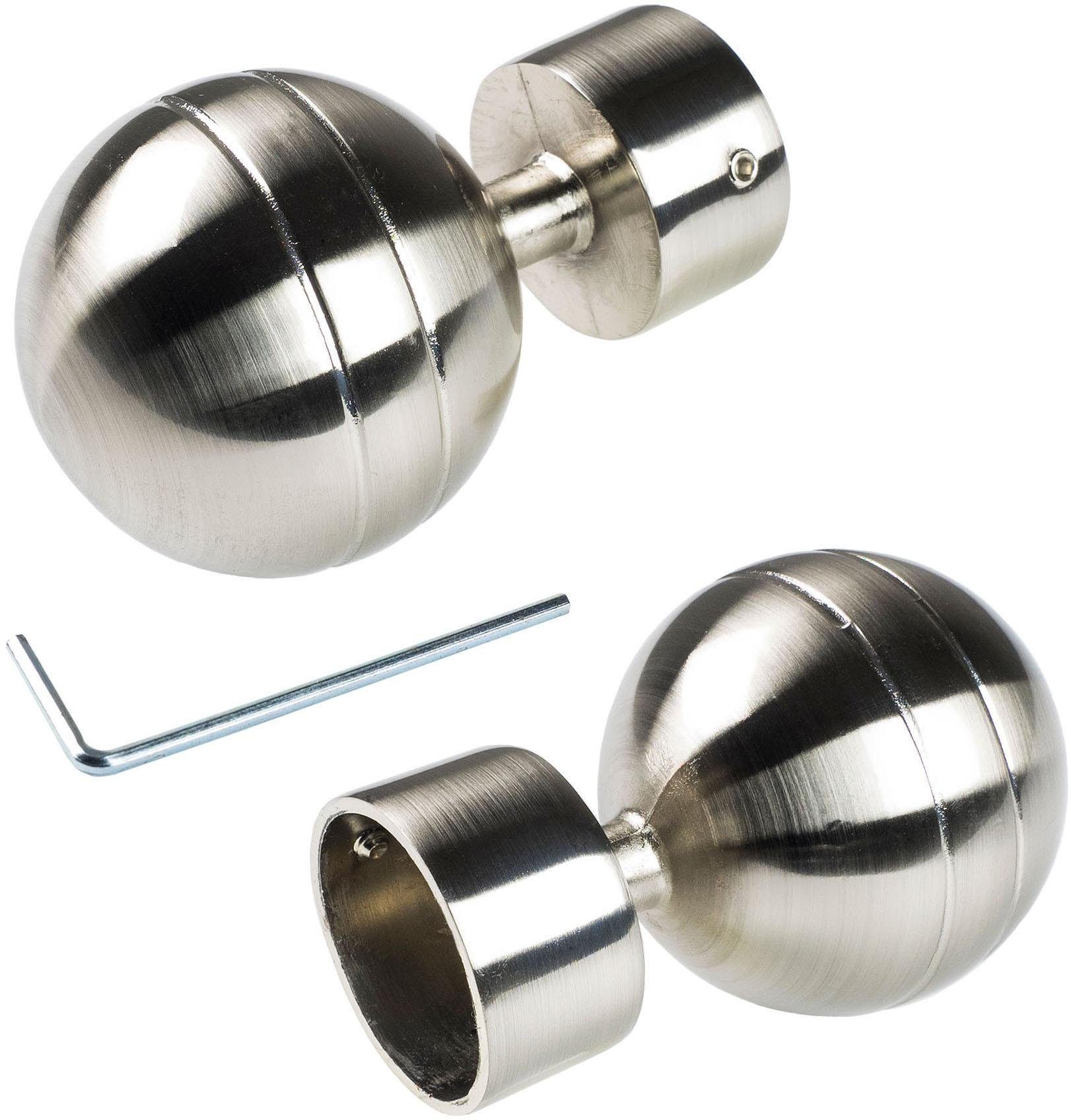 Liedeco Gardinenstangen-Endstück Kugel, Gardinen, (1-St), für Gardinenstange Ø 28 mm
