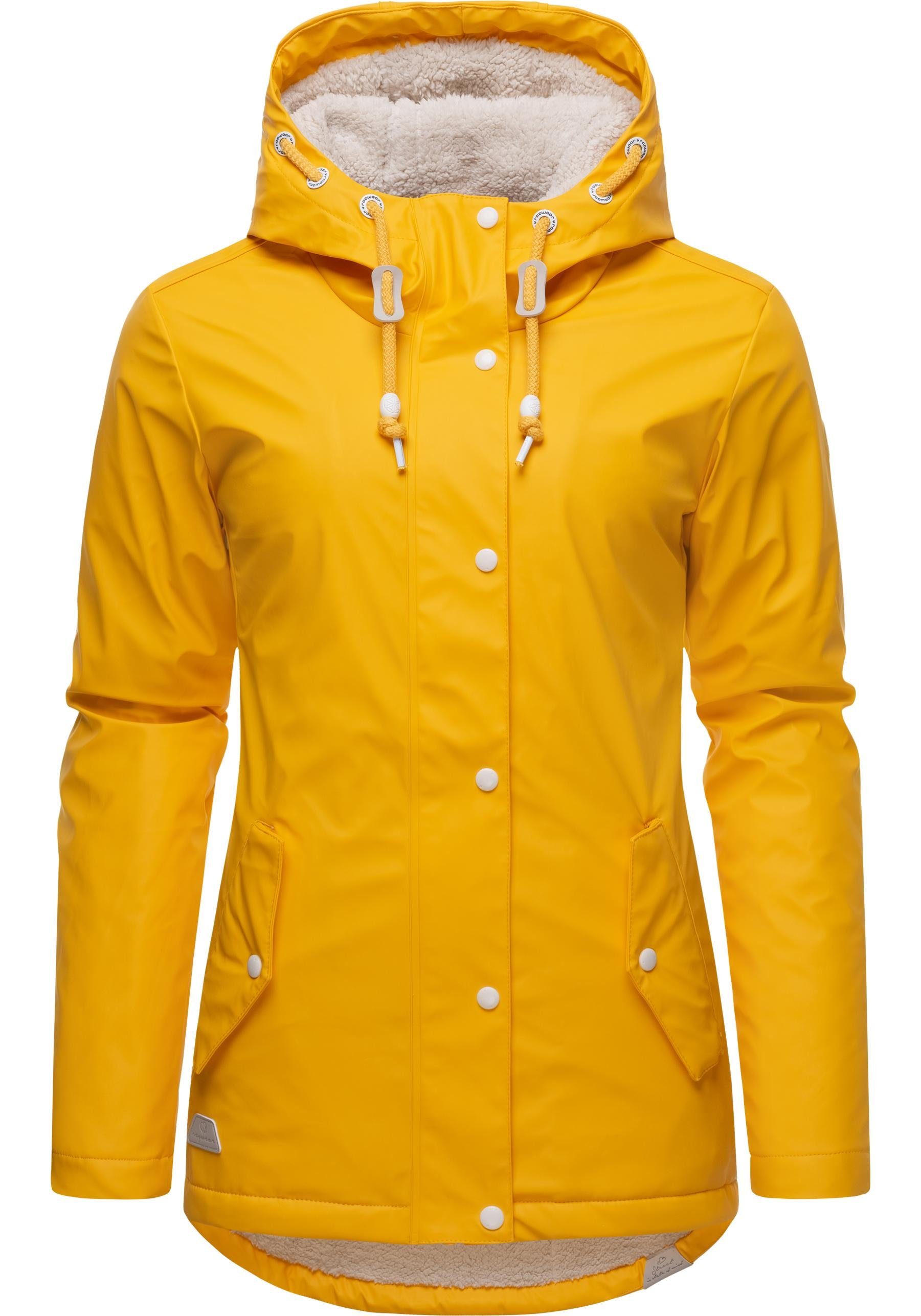Ragwear Regenjacke "Marge" mit Kapuze warm gefütterter Damen Winter Regenma günstig online kaufen