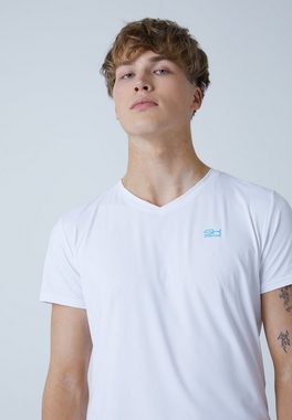 SPORTKIND Funktionsshirt Tennis T-Shirt V-Ausschnitt Herren & Jungen weiß