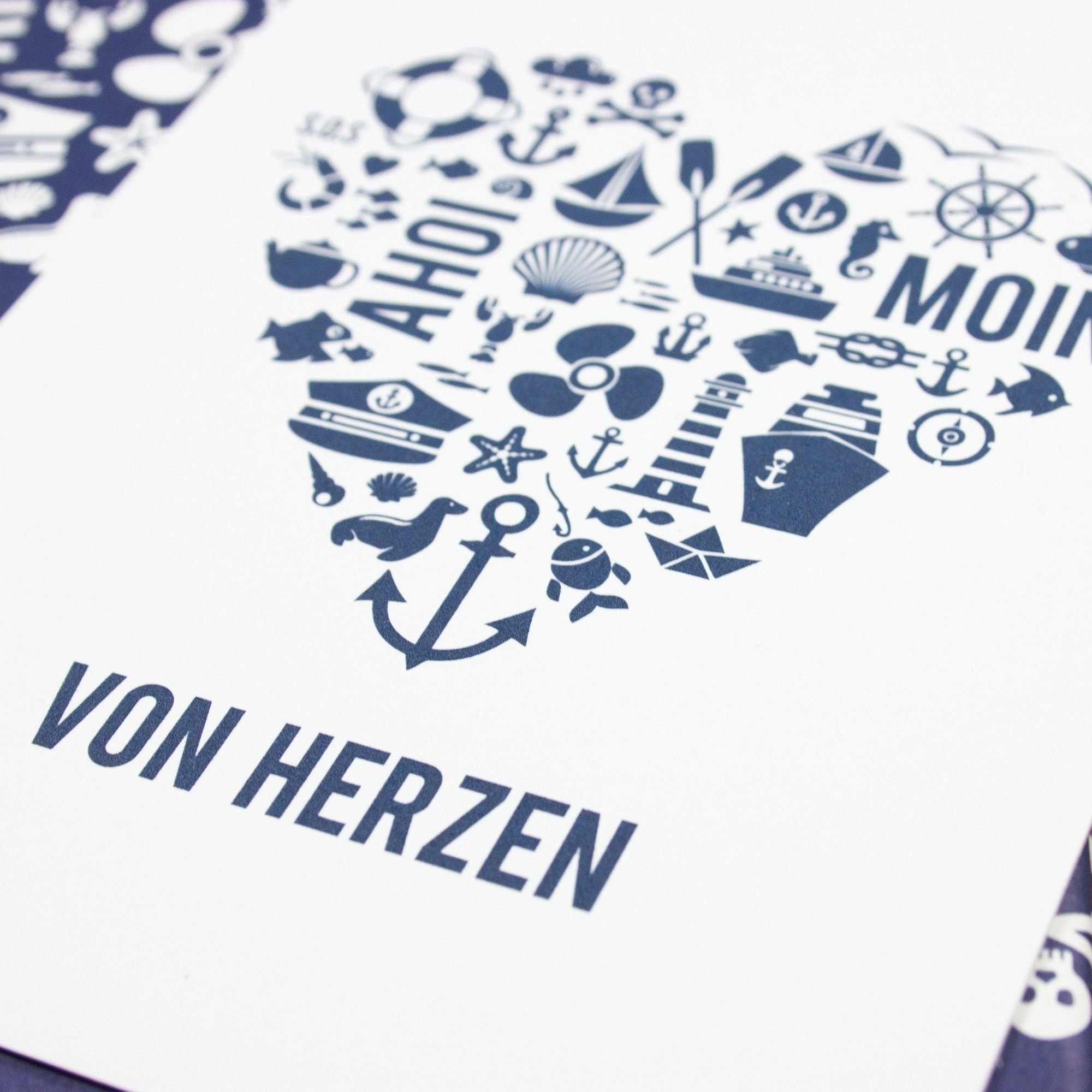 Bow & Hummingbird Postkarte Postkarte Von Herzen (maritim)