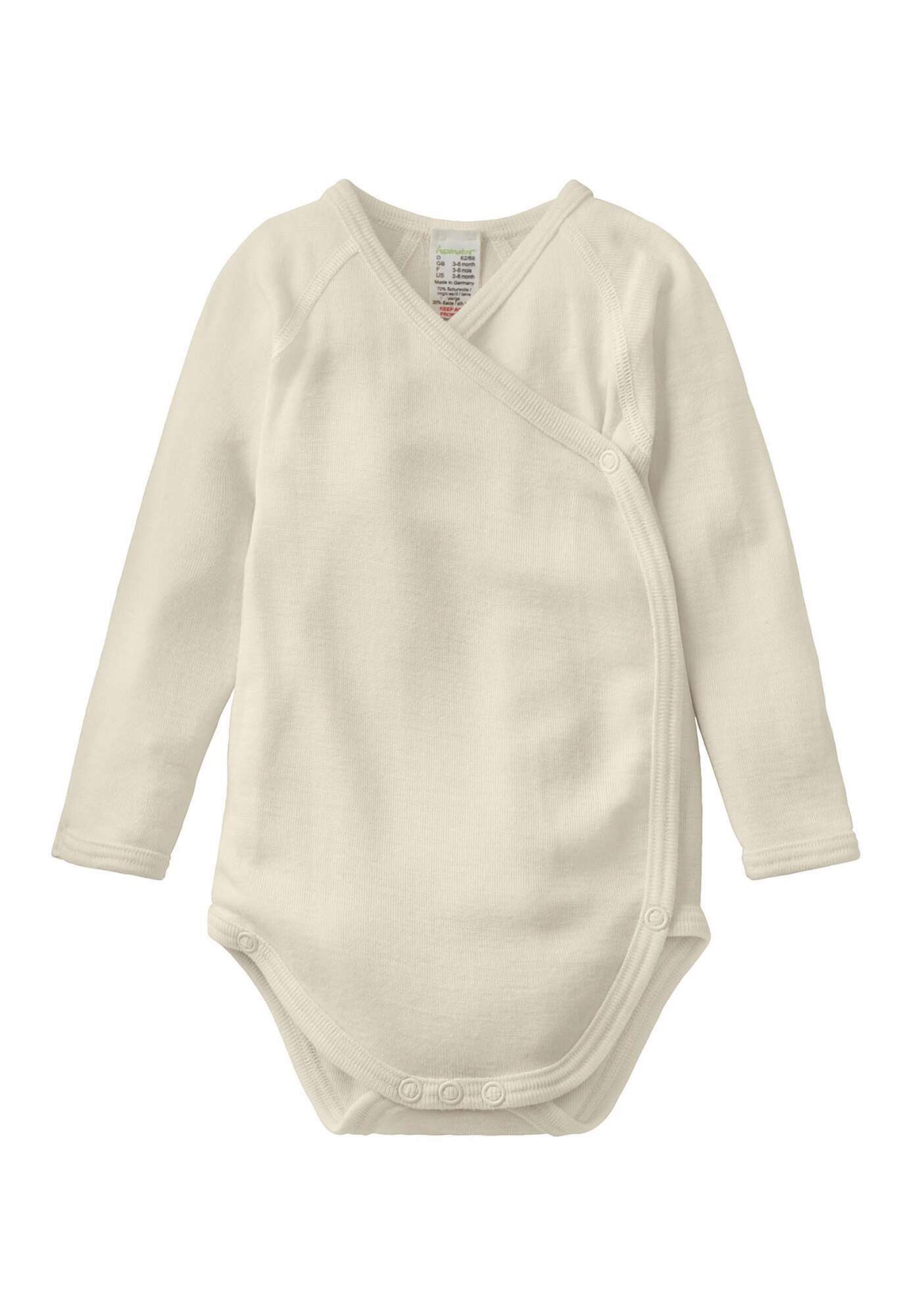 Hessnatur Wickelbody Langarm Slim aus Bio-Merinowolle mit Seide (1-tlg)