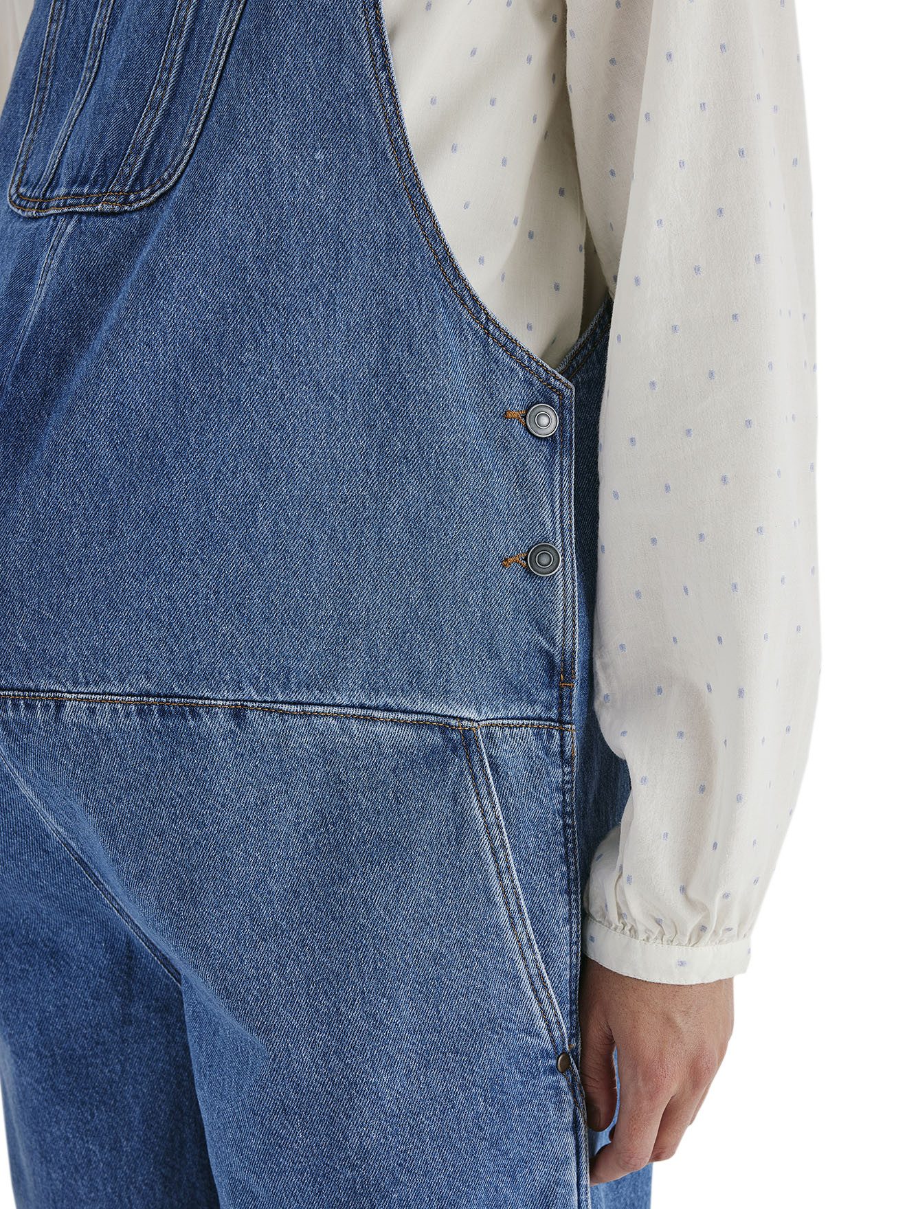 vertbaudet Umstandsoverall Jeans-Latzhose für Schwangerschaft und Stillzeit Bundweite verstellbar