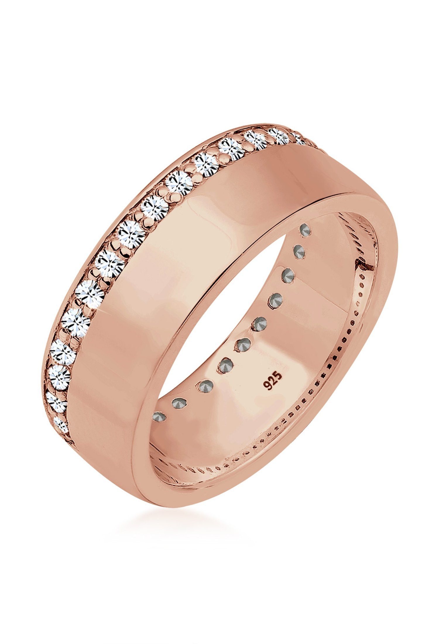 Elli Fingerring Bandring Funkelnd 925 Silber, mit Kristallen von Swarovski®