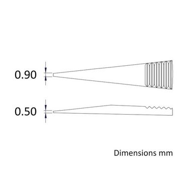 Ideal Tek Pinzette Präzisionspinzette - geriffelte Griffe - Spitzen: