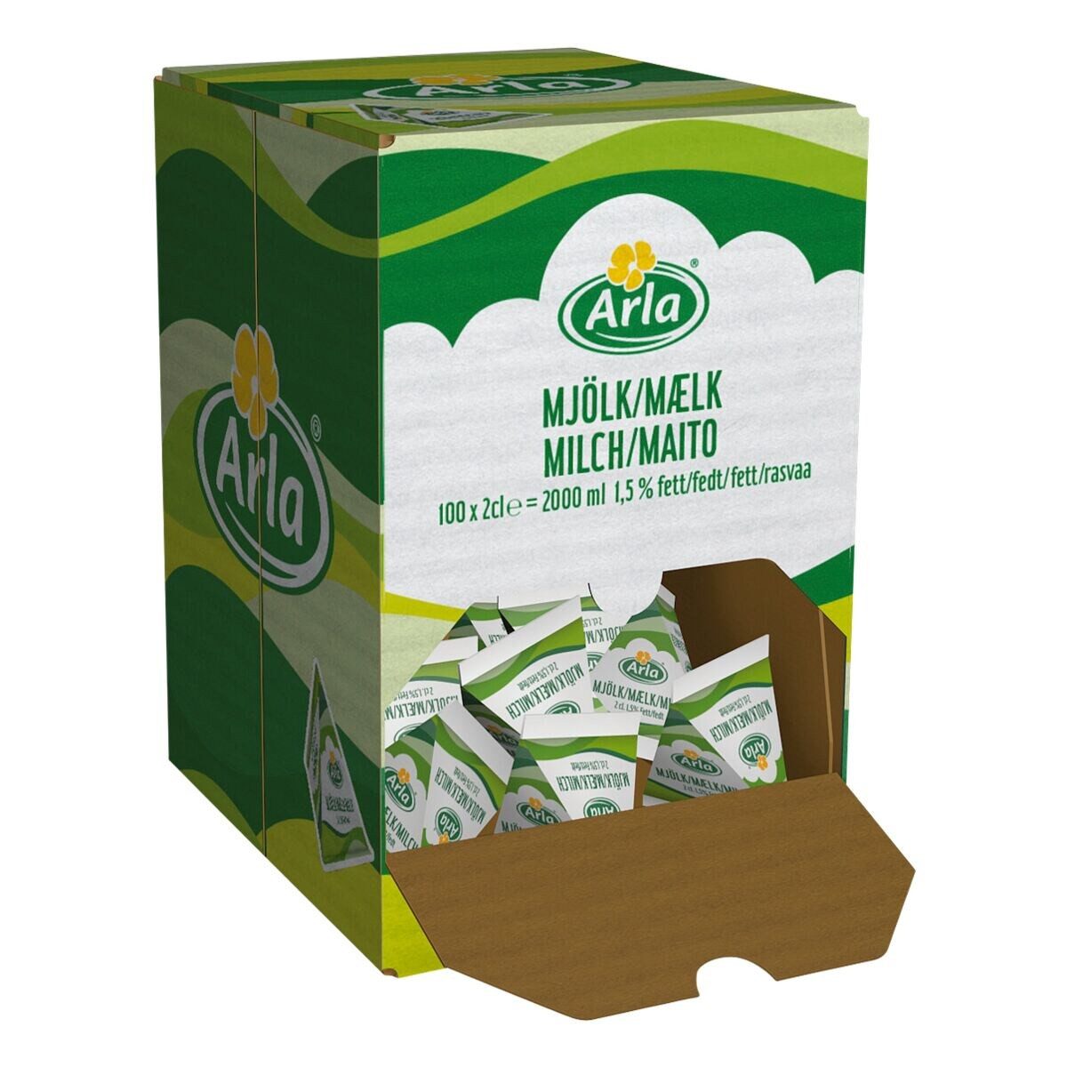 Hellma Milch H-Milch Arla 1,5%, portionsweise verpackt