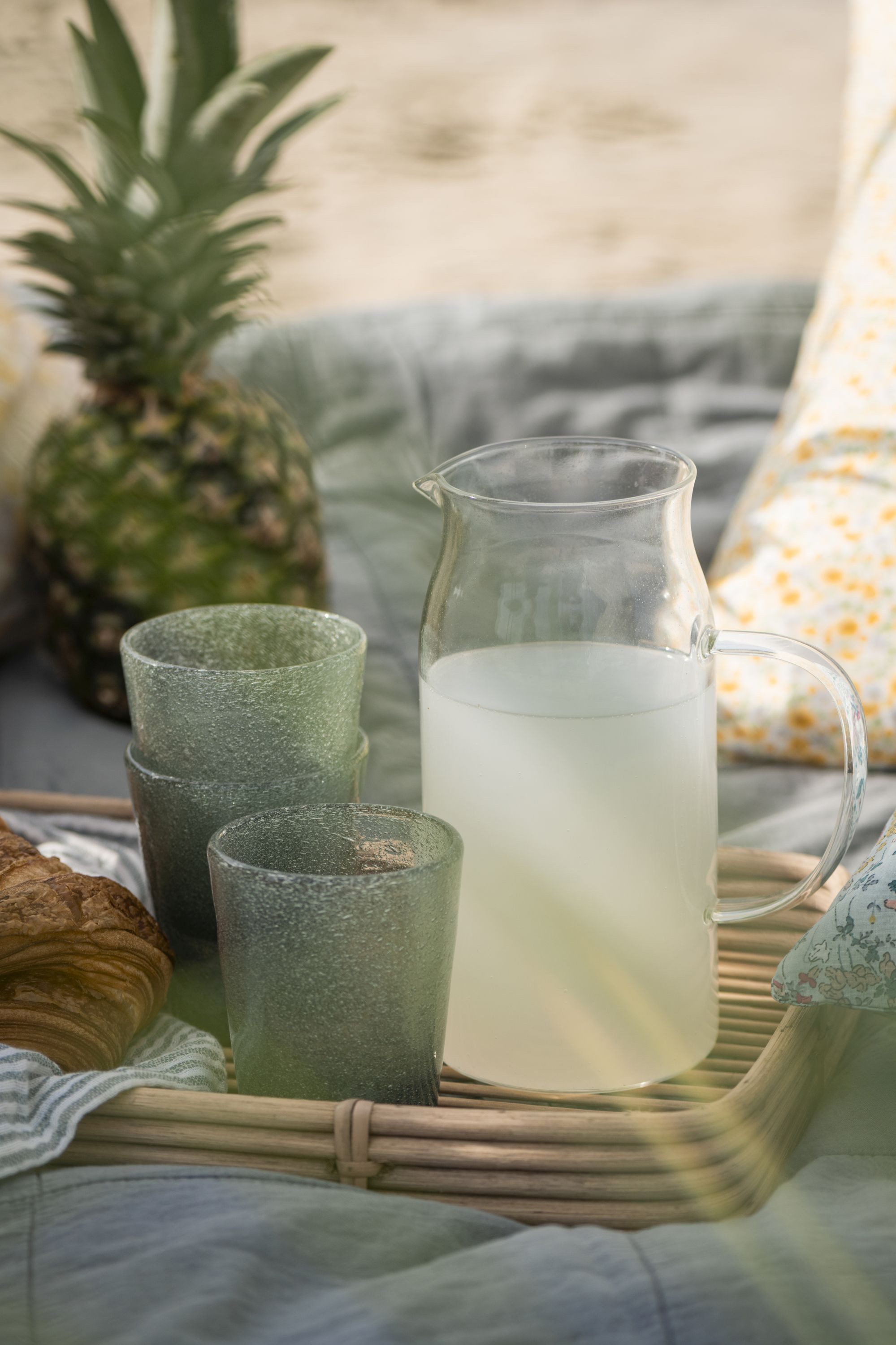 Ib Laursen Kanne Ib Laursen - Kanne Krug Wasserkrug Karaffe Vase aus Glas 1,1 Liter
