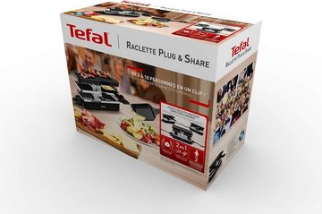 Tefal Raclette für 2 Personen,Plug & Share Raclette und Grill, 2 Raclettepfännchen, 400,00 W, Mit Genießen Sie kulinarische Vielfalt, einfache Reinigung