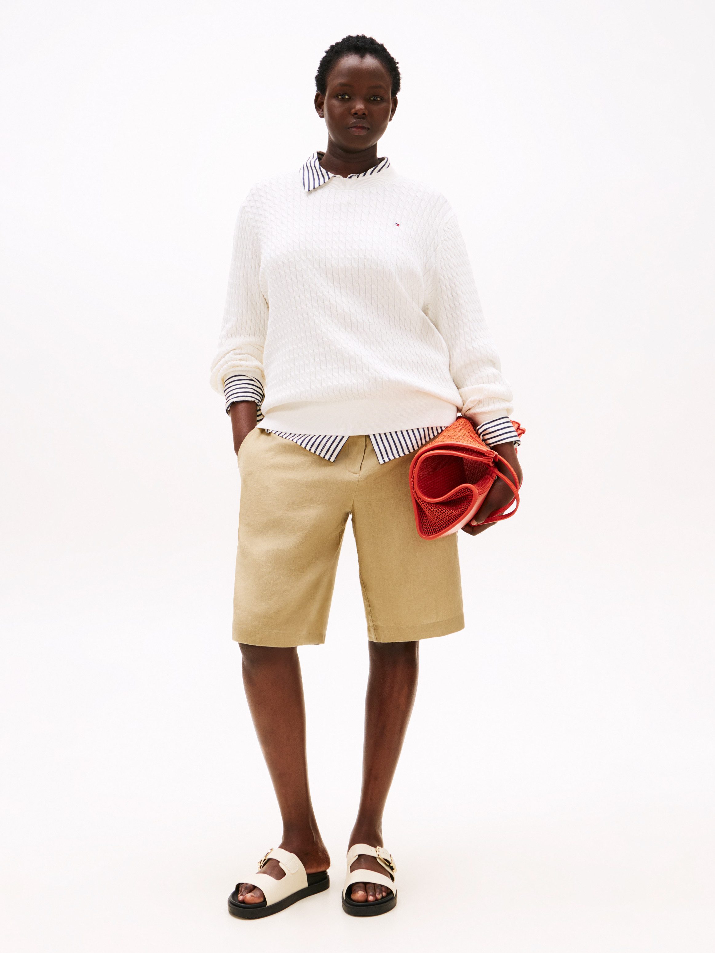 Tommy Hilfiger Curve Strickpullover CRV CO CABLE FINE GG C-NK LS SWT in gro günstig online kaufen