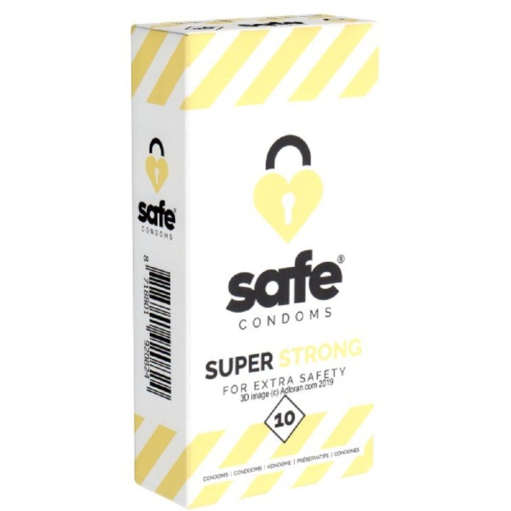 Safe Презервативы SUPER Strong (For Extra Safety) Packung mit, 10 St., extra stabile Презервативы, stark genug für Analsex, stärkere Презервативы für mehr Reißfestigkeit