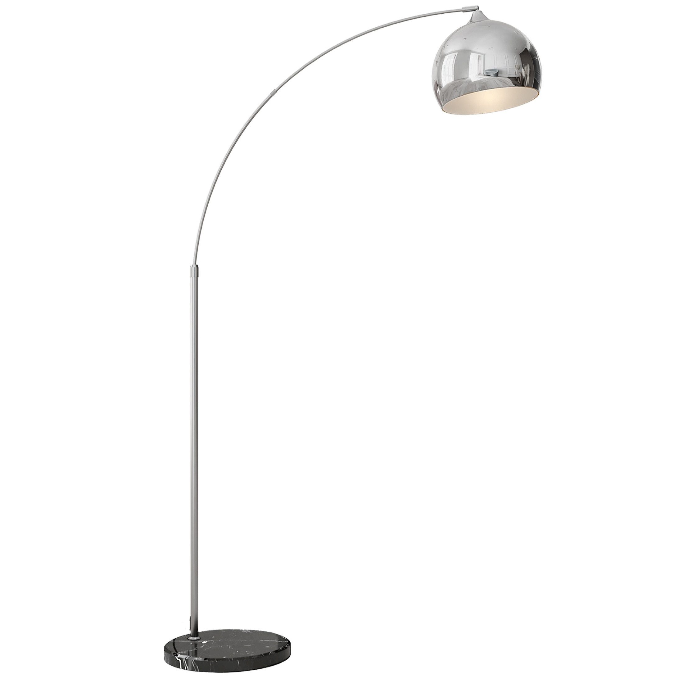 Blossom Bogenlampe Stehlampe höhenverstellbar 170-180 cm mit Fußschalter, Marmoroptik, Bogenstehleuchte Stehlampe Wohnzimmer, E27-Fassung, 40W, Bogenleuchte