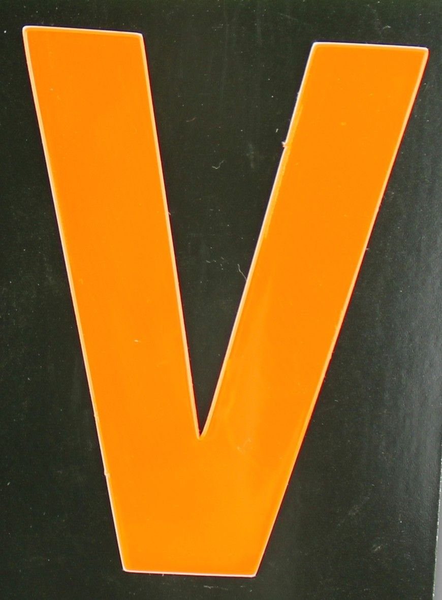V Aco Reflektierender Hausnummer Klebebuchstabe Conacord orange V