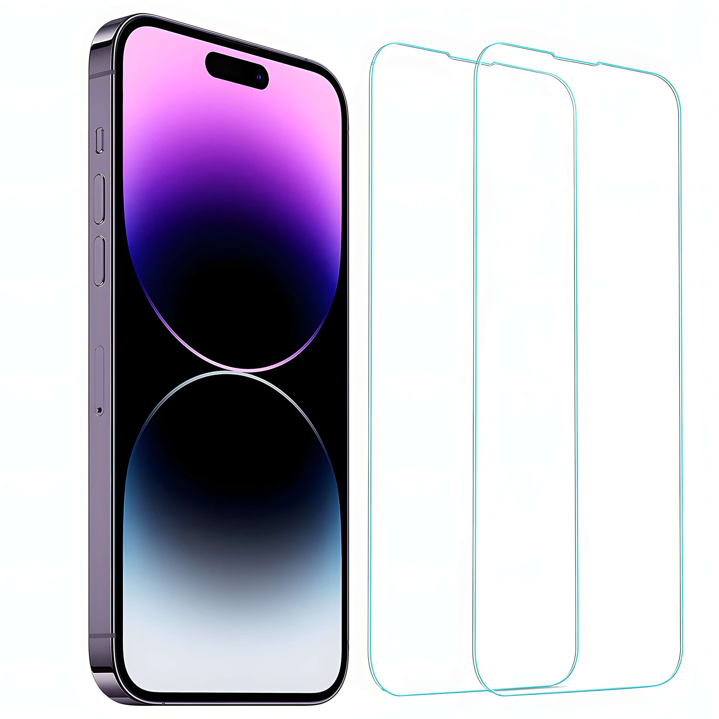 AVANA Schutzfolie iPhone 15 / Pro / Plus / Pro Max Panzerglas Schutzglas 9H Panzerfolie, (2 Stück), Displayschutz, klar