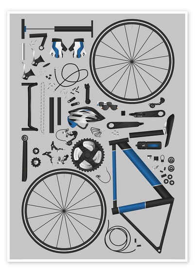 Posterlounge Poster Editors Choice, Bike Skelett, Illustration