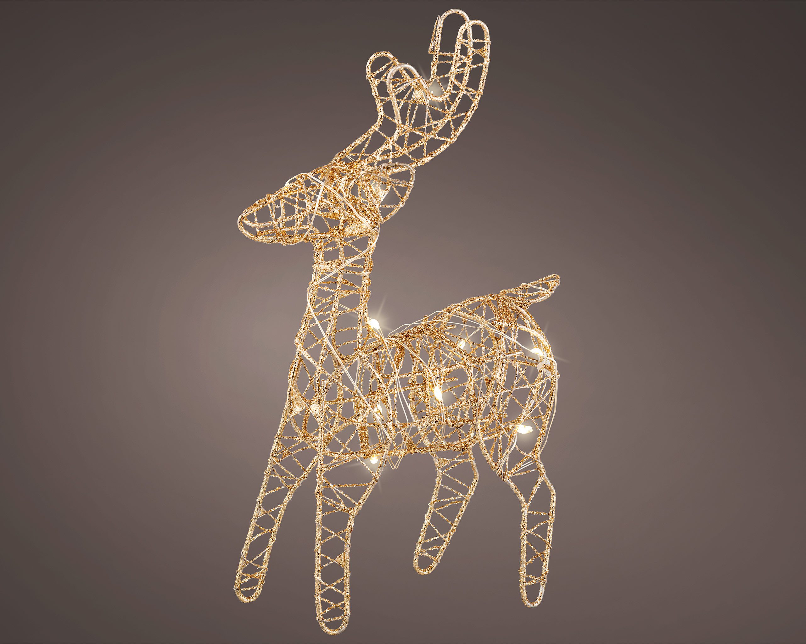Lumineo Weihnachtsfigur, LED Rentier Dekofigur 12x21cm Metall mit Timer / B günstig online kaufen