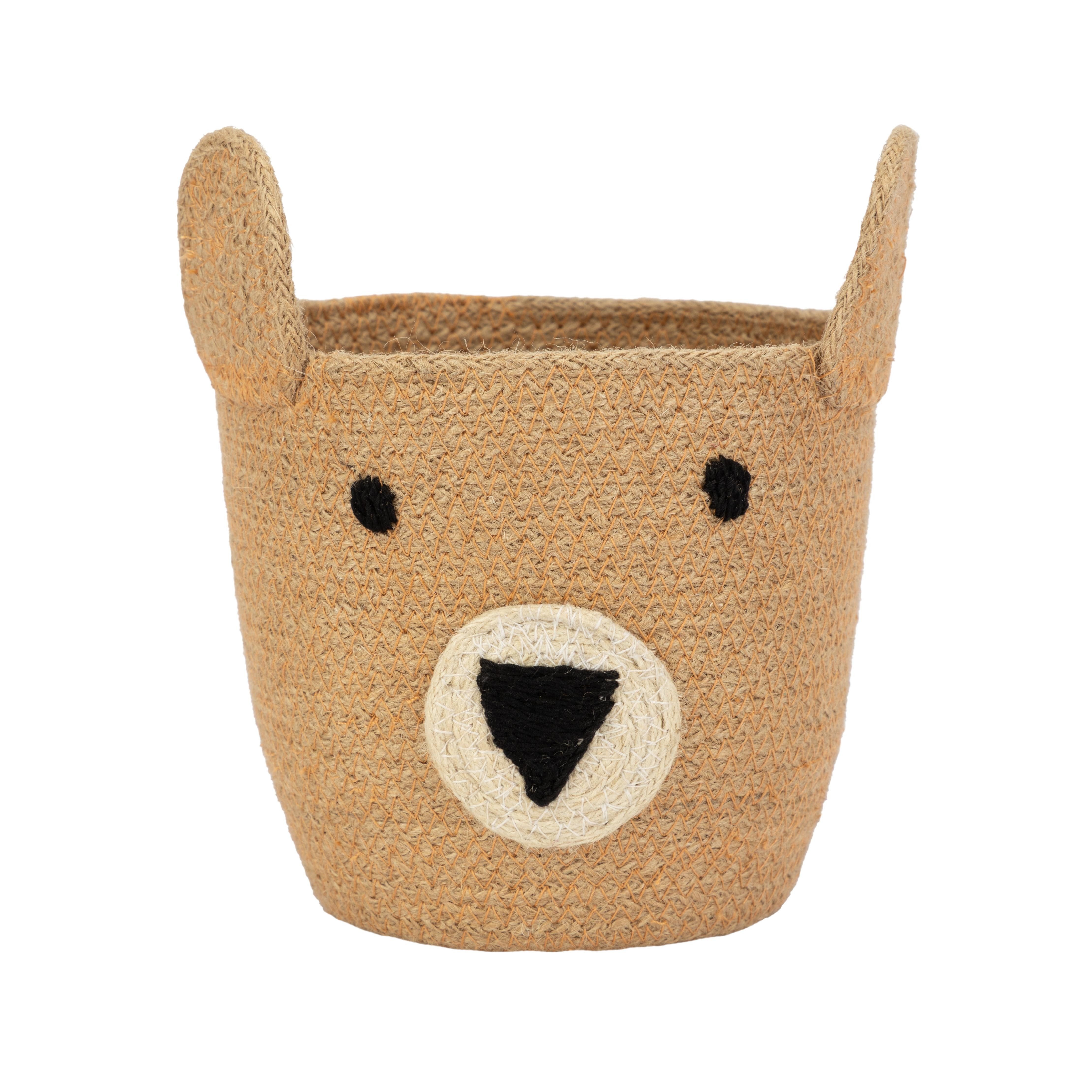 El Puente Aufbewahrungskorb "Bär" Korb aus Jute, Handmade, Handmade