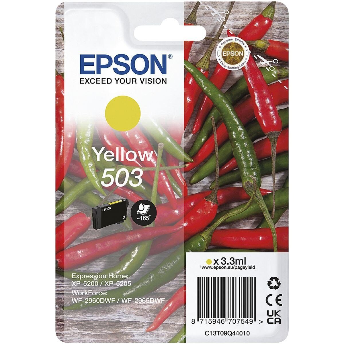 Epson 503 Tintenpatrone (1-tlg., Original Druckerpatrone, gelb)