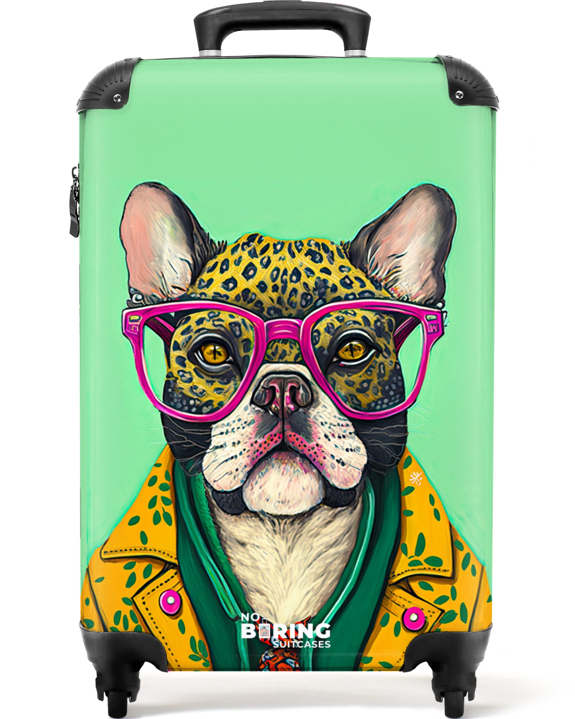 NoBoringSuitcases.com© Hartschalen-Trolley Hund - Hippie - günstig online kaufen
